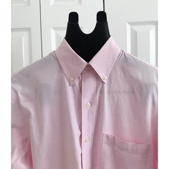 IZOD Sz S Red Label Premium Gingham Dress Shirt - Picture 3 of 6